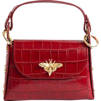 Persaman New York Croc Embossed Leather Satchel in Red at Nordstrom Rack