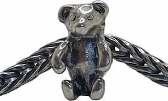 Trollbeads Womens Teddy Bear Bead In Silver