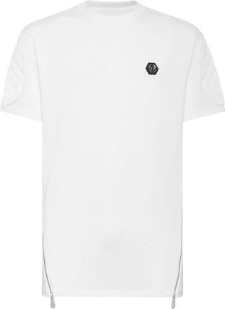 Philipp Plein T-Shirt Ronde Hals Hexagon - Heren - T-shirts - Wit - 3XL - Katoen - Tops