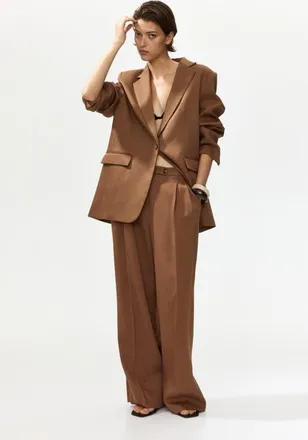 H&M Wide-leg Dress Pants in Brown at Nordstrom, Size 12