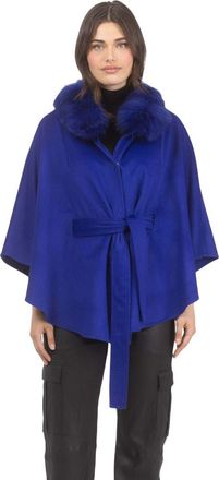 Gorski Wool Belted Cape in Cobalt Blue at Nordstrom