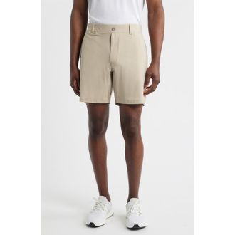 Johnnie-O Fusionn Stretch Nylon Chino Shorts in Khaki at Nordstrom, Size 38