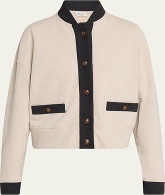 Brunello Cucinelli Felpa Buttoned Bomber Cardigan