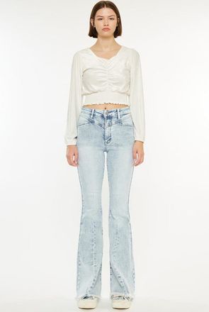 Kancan Ashton High Rise Flare Jeans in Light Wash at Nordstrom, Size 27