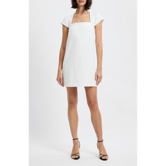 French Connection Whisper Cap Sleeve Shift Minidress in Summer White at Nordstrom, Size 12