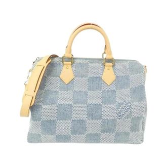 Louis Vuitton Pre-owned Damier Denim 3D Speedy Bandouliere Cotton Canvas Bag - Dames - Pre-owned - Blauw - Maat: ONE Size Denim