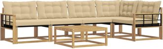 vidaXL Conjunto De Sof&aacute;s De Exterior 6 Uds. Y Beige Vidaxl
