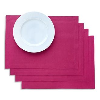 Solino Home Linen Placemats - Diana, 14 x 19 in Festive Fuchsia at Nordstrom, Size Medium