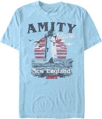 Jaws Mens Jaws Amity Island Tourist Lighthouse Graphic T-Shirt in Light Blue at Nordstrom, Size Xxx-Large