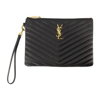 Saint Laurent Clutches, female, Black, Size: ONE SIZE Cassandre Pouch