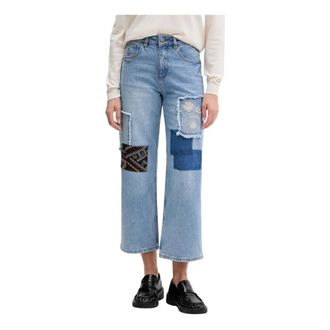 Desigual Jeans, Dames, Blauw, XS, Katoen, Patche Jeans