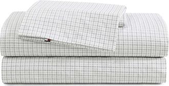 Tommy Hilfiger New England Plaid Cotton Percale Sheet Set in Beige at Nordstrom, Size Twin X-Long
