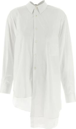 Comme Des Gar&ccedil;ons Asymmetric Hem Shirt - Dames - Overhemden - Wit - XS - Katoen - Overhemden