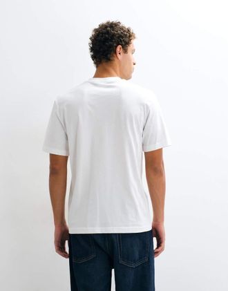 Lacoste T-shirt a maniche corte con logo ricamato bianca-Bianco