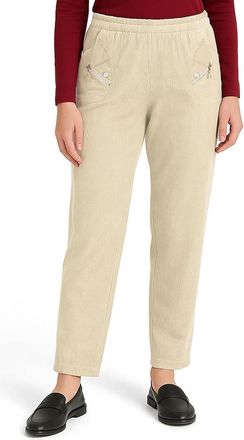 Generic Womens Corduroy Trousers - Elastic Waist Straight Leg Velvet Pants - Soft Stretch Cord Pull-On Jeans Style Casual Wear (UK 8-24) (UK, Numeric, 16, Reg