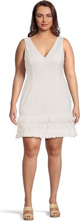 Adrianna Papell 3d Petal Crepe Short Dress Womens Dress Ivory : 10, Elastane/Polyester