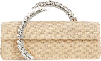 L'Alingi Karma Crystal Handle Clutch in Beige at Nordstrom