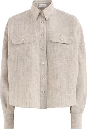 Brunello Cucinelli Monili-embellished Chest-pocket Shirt