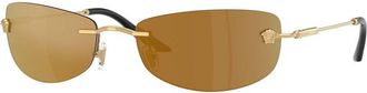 Versace Bronze Mirror Gold Rectangular Mens Sunglasses VE2279 10027I 60