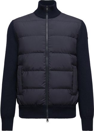 Moncler Padded Wool Zip-up Cardigan Blue Size 3XL