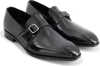 Anthony Veer Dunhill Single Monk in Obisidian Black Leather at Nordstrom, Size 11.5