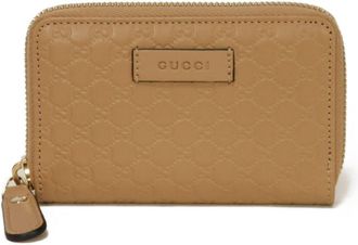 Gucci Beige Gg Leather Coin Purse/Coin Case (Pre-Owned)