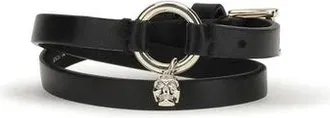 Alexander McQueen Alexander McQueen, Bracelets, female, Black, Size: ONE SIZE The Skull Ring Double Wrap Bracelet