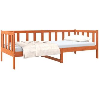 vidaXL Bed Frame with Headboard Wax Brown 80 x 200 cm Solid Pine Wood vidaXL