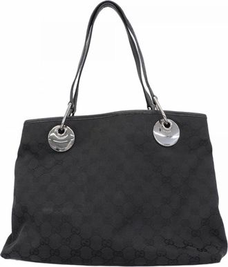 Gucci Black Canvas Tote Bag (Pre-Owned)