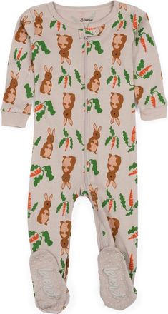 Leveret Footed Cotton Easter Matching Family Pajamas, Bunny Prints in Rabbit at Nordstrom, Size 18-24M