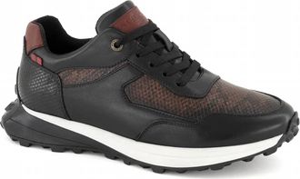 Andrea MenS Casual Leather Sneakers In Black