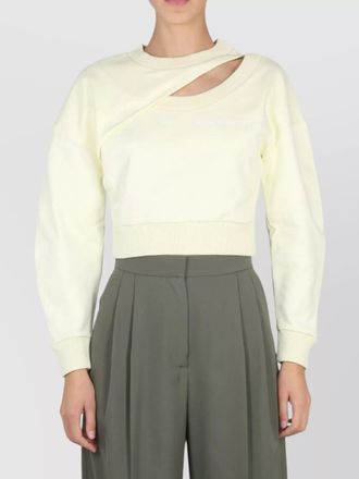 Alexander McQueen short ribbed cuffs cut-out sweatshirt