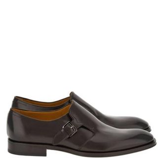 Ferragamo Monk Strap Leather Shoes, Size 9 E