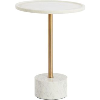 Light & Living Mesa Auxiliar Light & Living Civita De Piedra Con M&aacute;rmol Blanco +