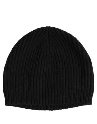 Dolce & Gabbana HAT10072 Virgin Wool Ribbed Beanie - Black