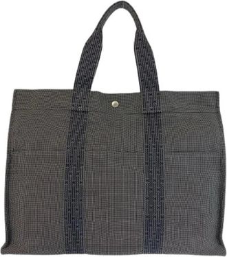 Herm&egrave;s Pre-owned Herline GM Tote Bag - Dames - Vintage Shopper - Grijs - ONE Size - Polyester - Vintage
