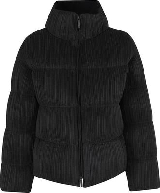 Emporio Armani Plissé Texture Black Blouson Jacket
