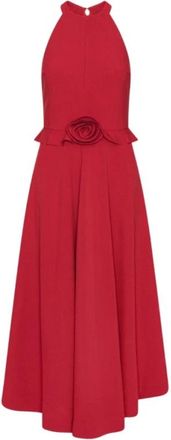 Rotate Jurk met bloemendetail - Dames - Casual kleedjes - Rood - L - Kleedjes