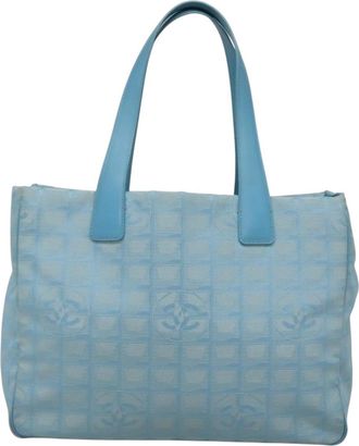 Chanel Travel Line Blue Nylon Tote Bag (Pre-Owned)