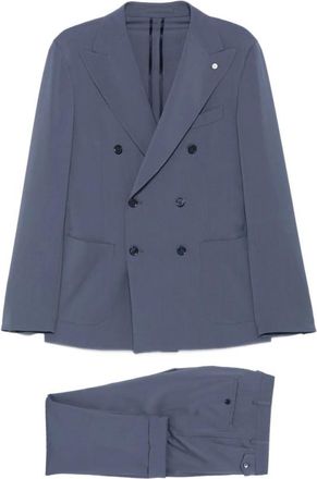 L.B.M. 1911 Double Breasted Suit - Heren - Business pakken - Blauw - 3XL - Katoen - Kostuums