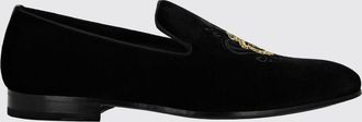 Billionaire Boys Club Mocassini da sera in velluto con logo ricamato e punta tonda