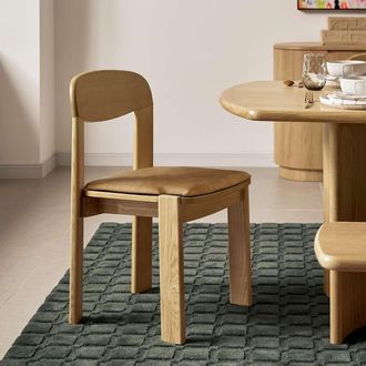 Castlery Anya Leather Dining Chair Set of 2 - Light Brown | Castlery