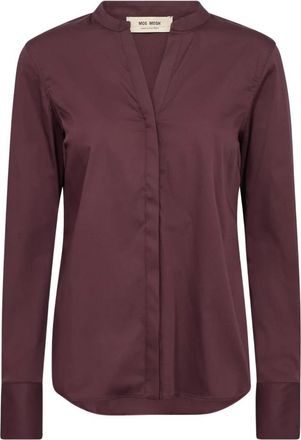 Mos Mosh Roy Blouse - Dames - Blouses - Paars - XL - Leer - Overhemden