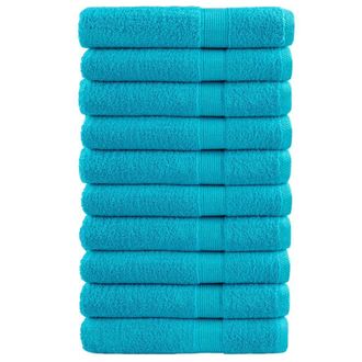 Berkfield Home Premium Towels SOLUND 10 pcs Turquoise 100x200 cm 600 gsm in Blue