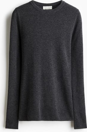 H&M Feinstrickshirt aus Kaschmirmix - Grau