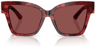 Dolce & Gabbana 54mm Gradient Square Sunglasses in Pearl Havana Red /Dark Violet at Nordstrom