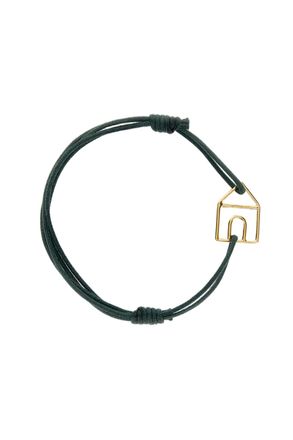 Aliita Green Casita Pura 9K Gold Drawstring Bracelet
