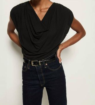 Nation Ltd Geni Cowl Top In Jet Black