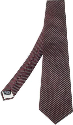 BOSS Gestreepte zijden stropdas - Rood