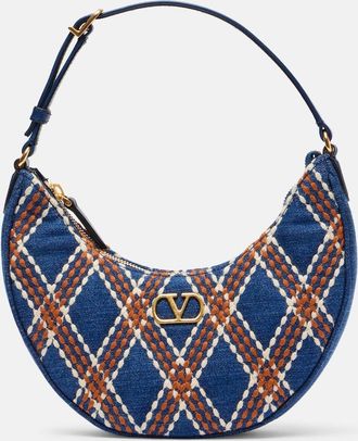 Valentino Garavani Borsa a spalla Quiltie 67 in denim